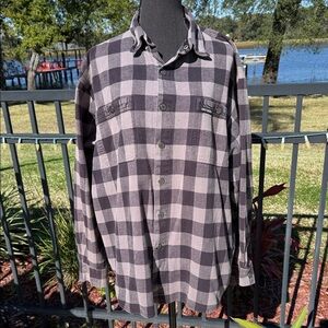Harley-Davidson Black and Gray Checkered Heavy Shirt